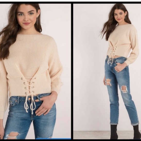 LF seek the label lace up corset sweater - Picture 4 of 6